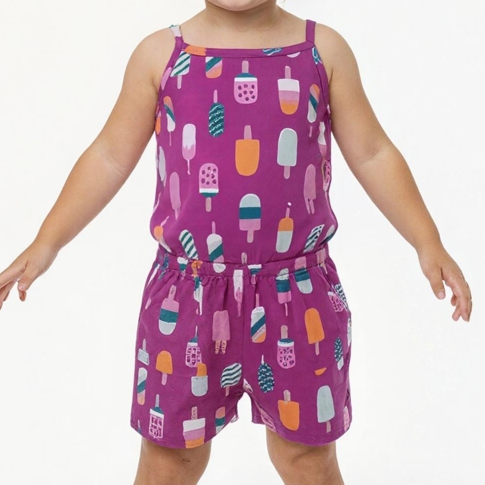 Wonder Nation Romper Toddler Girl‎ 3T Purple Excellent Popsicle Print Sleeveless